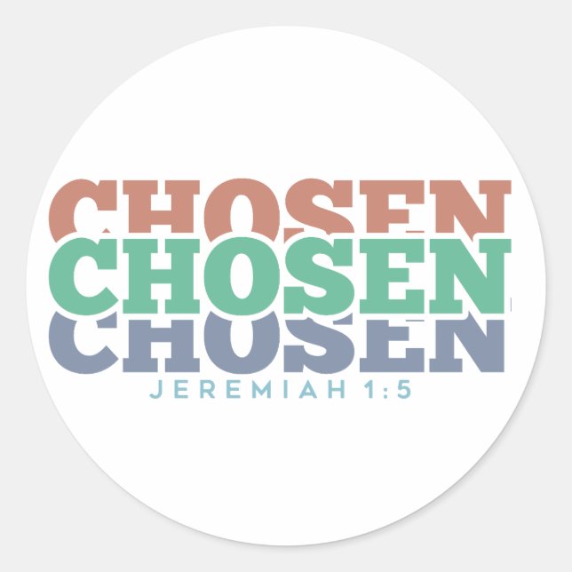 Sticker Rond Choisi - Jérémie 1:5 (Devant)