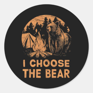 Sticker Rond Choisir L'Ours Drôle Je Choisis L'Ours Féministe F