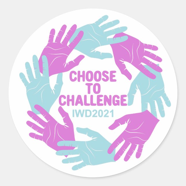 Sticker Rond Choisissez de contester la Journée internationale  (Devant)