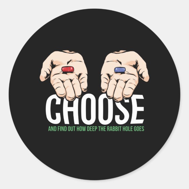 Sticker Rond Choisissez la pilule rouge - pilule rouge - cadeau (Devant)