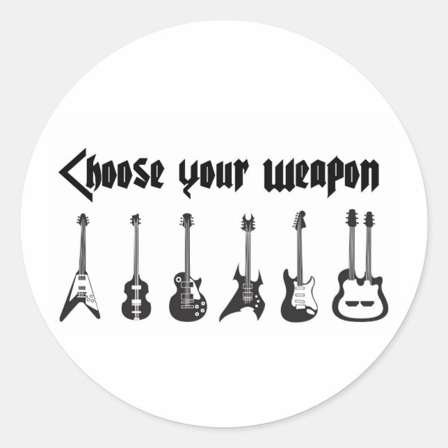 Sticker Rond Choisissez votre arme (Devant)