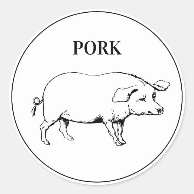 Sticker Rond Choix de repas Mariage de porc rustique (Devant)