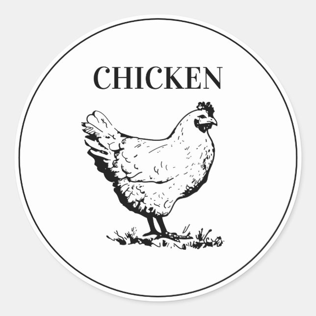 Sticker Rond Choix de repas Mariage de poulet rustique (Devant)