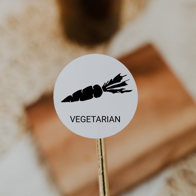 Sticker Rond Choix de repas Mariage végétarien (Créateur téléchargé)