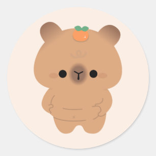 Sticker Rond Chonky Capybara