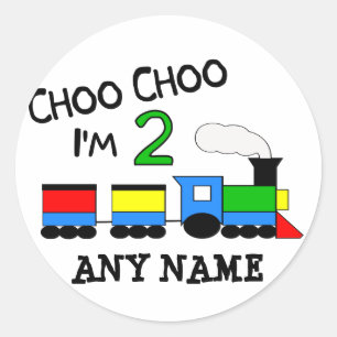 Sticker Rond Choo Choo J'ai 2 ans ! Avec TRAIN