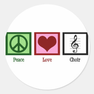 Sticker Rond Chorale Peace Love