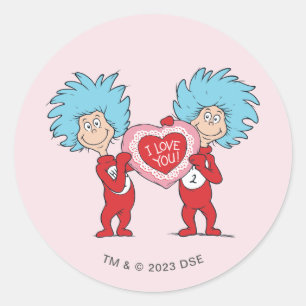Sticker Rond Chose Un Chose Deux Je T'Aime