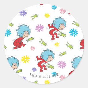 Sticker Rond Chose Une Chose Deux Chaussures Hoppy Motif