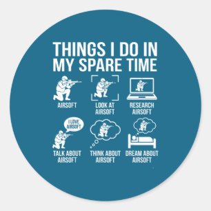 Sticker Rond Choses Airsoft Temps Libre