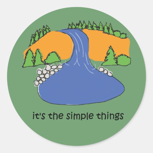 Sticker Rond Choses simples - Cascade (Devant)