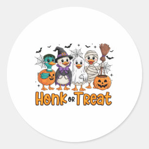 Sticker Rond Chou Ou Traiter L'Oie Drôle Costume Halloween Éffr