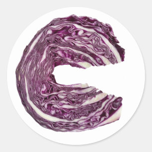 Sticker Rond Chou rouge frais - choux violet légume