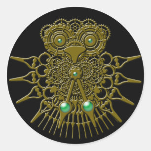 Sticker Rond Chouette à vapeur