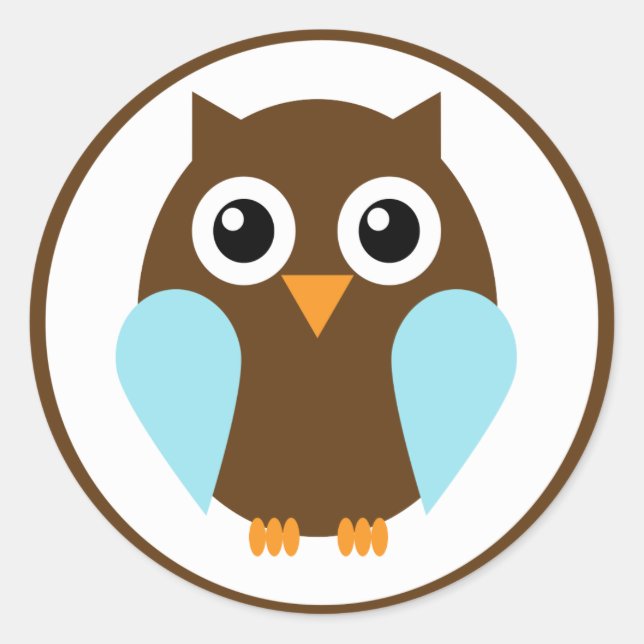 Sticker Rond Chouette bleue (Devant)