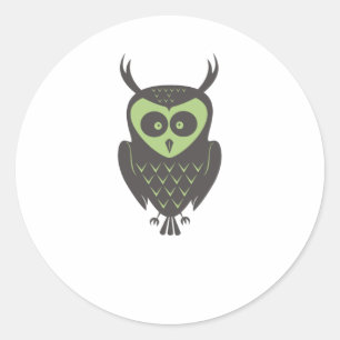 Sticker Rond Chouette d'automne