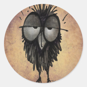 Sticker Rond Chouette endormie