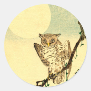 Sticker Rond Chouette japonaise n° 1