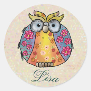 Sticker Rond Chouette modèle 