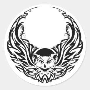 Sticker Rond Chouette tribale