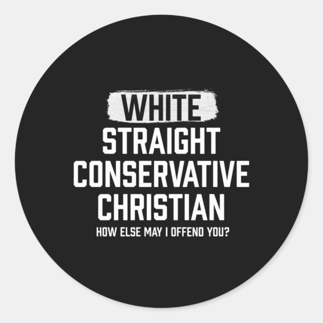 Sticker Rond Chrétien radical conservateur blanc (Devant)