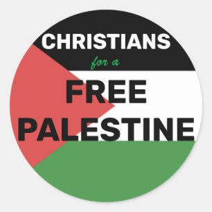 STICKER ROND CHRÉTIENS POUR UN DRAPEAU PALESTINE GRATUIT ROUGE 
