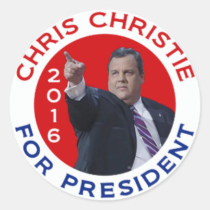Sticker Rond Chris Christie Pour Président 2016
