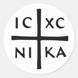 Sticker Rond Christ Conquérant — IC-XC NI-KA