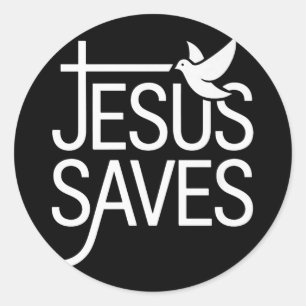 Sticker Rond Christan Jésus économise Premium
