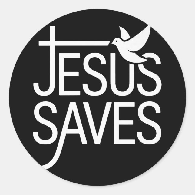 Sticker Rond Christan Jésus économise Premium (Devant)