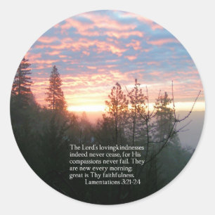Sticker Rond Christian Bible Verse Sunrise Paysage