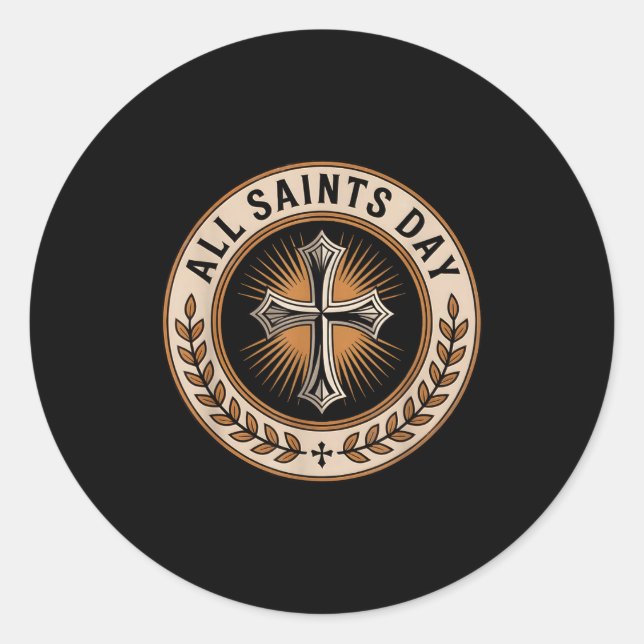 Sticker Rond Christian Catholic Cross Holy Srit November All Sa (Devant)