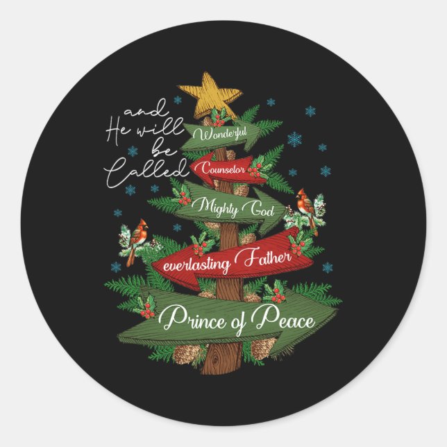 Sticker Rond Christian Christmas Il Sera Appelé Merveilleux Co (Devant)