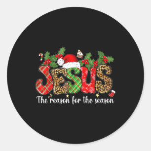 Sticker Rond Christian Jesus La Raison Noël Fête Saison Chr