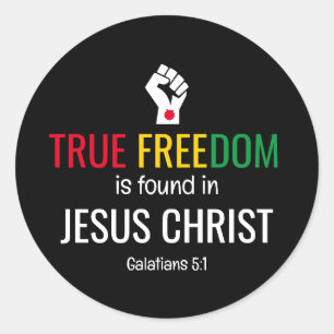 Sticker Rond Christian Junetten VRAI LIBERTÉ À JÉSUS