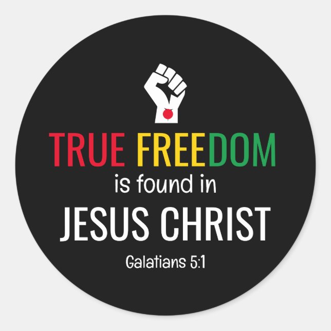 Sticker Rond Christian Junetten VRAI LIBERTÉ À JÉSUS (Devant)