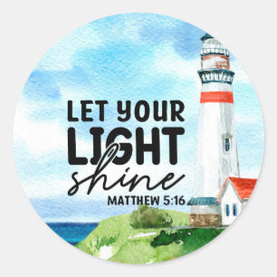 Sticker Rond Christian Laissez Votre Lumière Briller Matthieu 5