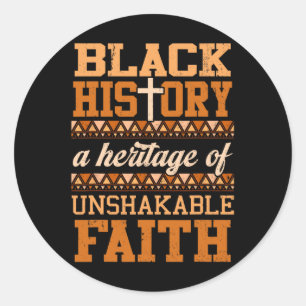 Sticker Rond Christian Melanin Foi inébranlable Histoire noire