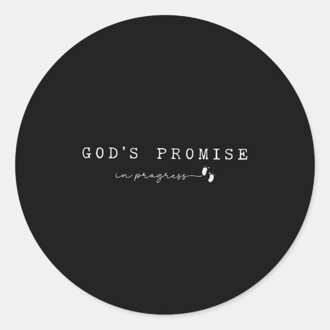 Sticker Rond Christian Pregnancy God'promise In Progresfaith Ba (Devant)