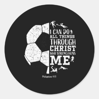 Sticker Rond Christian Soccer Faith Graphic Bible Verse Philipp