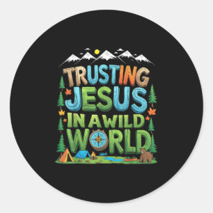Sticker Rond Christian Summer Vrai North Vbs 2025 Trusting Jesu