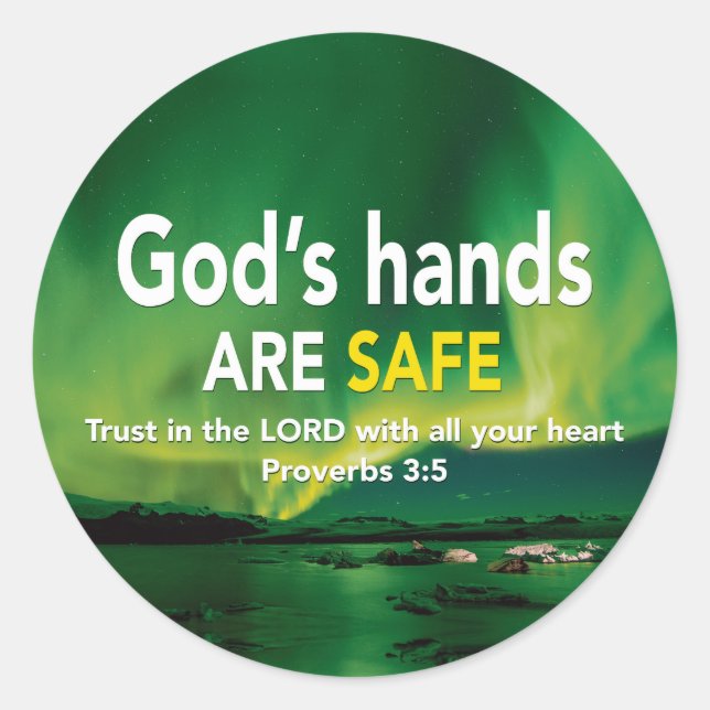 Sticker Rond Christian TRUST IN the LORD Proverbes 3:5-6 (Devant)