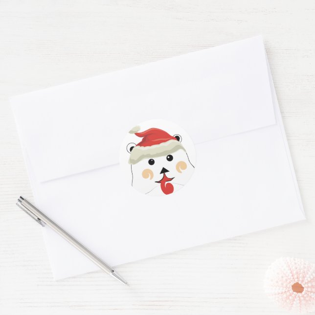 Sticker Rond Christmas Bear (Enveloppe)