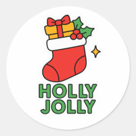 Sticker Rond Christmas boot