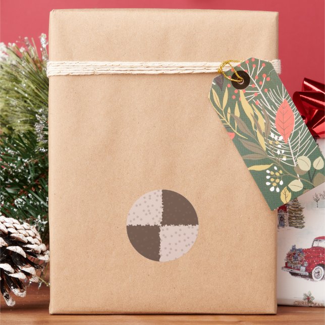 Sticker Rond Christmas Chess Cookies Pattern (vacances)