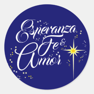 Sticker Rond CHRISTMAS chrétien ESPAGNOL trois rois jour