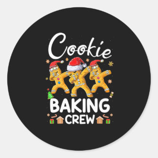 Sticker Rond Christmas Cookie Baking Crew Funny Pajamas Famille