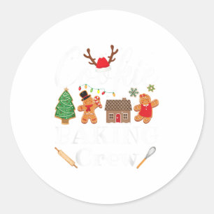 Sticker Rond Christmas Cookie Baking Équipe de cuisine familial