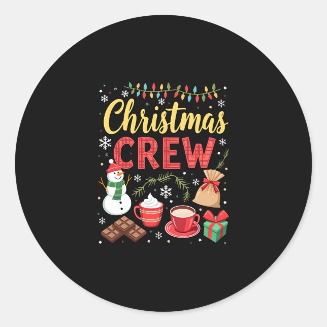 Sticker Rond Christmas Crew (3) (Devant)