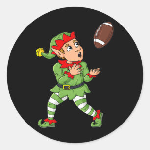 Sticker Rond Christmas Elf Football Large Récepteur Garçons Enf